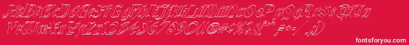 QuaelGothicHollowItalics Font – White Fonts on Red Background
