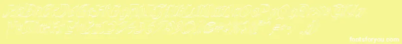 QuaelGothicHollowItalics Font – White Fonts on Yellow Background