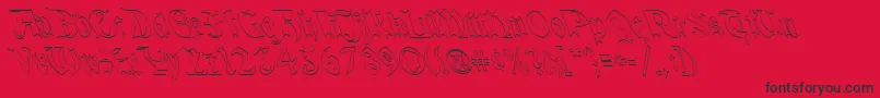 QuaelGothicHollowLefty-Schriftart – Schwarze Schriften auf rotem Hintergrund