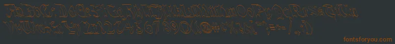 QuaelGothicHollowLefty Font – Brown Fonts on Black Background