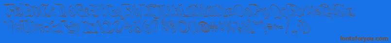 Шрифт QuaelGothicHollowLefty – коричневые шрифты на синем фоне