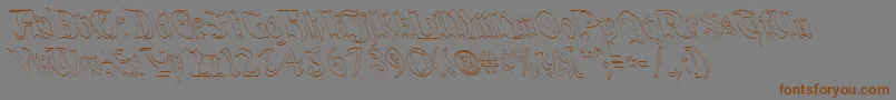 QuaelGothicHollowLefty Font – Brown Fonts on Gray Background