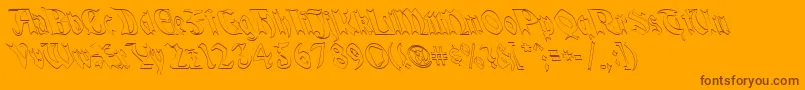 QuaelGothicHollowLefty Font – Brown Fonts on Orange Background