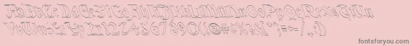 QuaelGothicHollowLefty Font – Gray Fonts on Pink Background