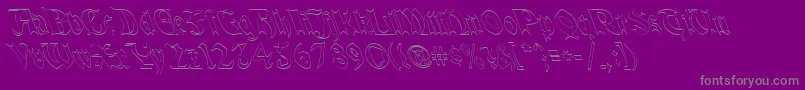 QuaelGothicHollowLefty Font – Gray Fonts on Purple Background