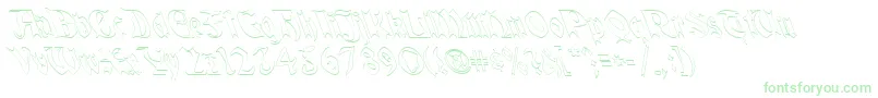 QuaelGothicHollowLefty Font – Green Fonts on White Background