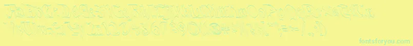 QuaelGothicHollowLefty Font – Green Fonts on Yellow Background