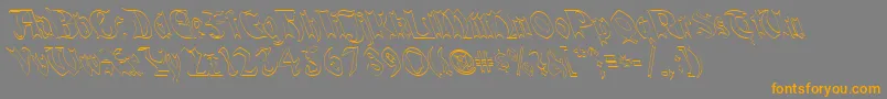 QuaelGothicHollowLefty-Schriftart – Orangefarbene Schriften auf grauem Hintergrund