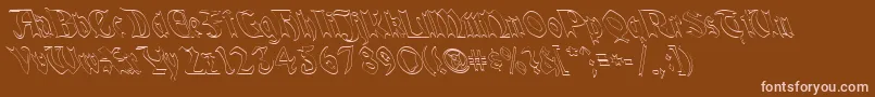 QuaelGothicHollowLefty Font – Pink Fonts on Brown Background