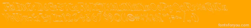 QuaelGothicHollowLefty Font – Pink Fonts on Orange Background
