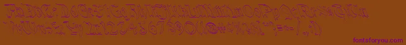 QuaelGothicHollowLefty Font – Purple Fonts on Brown Background