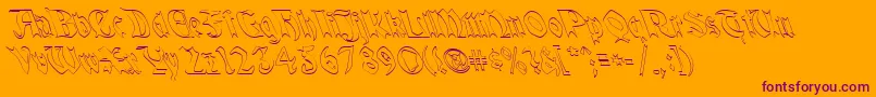 QuaelGothicHollowLefty Font – Purple Fonts on Orange Background