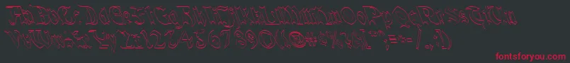 QuaelGothicHollowLefty Font – Red Fonts on Black Background