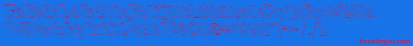 QuaelGothicHollowLefty Font – Red Fonts on Blue Background