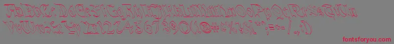 QuaelGothicHollowLefty Font – Red Fonts on Gray Background