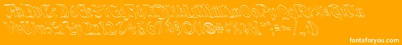 QuaelGothicHollowLefty Font – White Fonts on Orange Background
