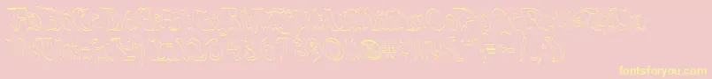 QuaelGothicHollowLefty Font – Yellow Fonts on Pink Background