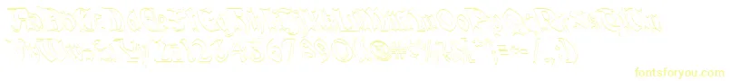 QuaelGothicHollowLefty Font – Yellow Fonts on White Background