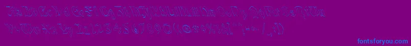 QuaelGothicHollowLeftyCondensed Font – Blue Fonts on Purple Background