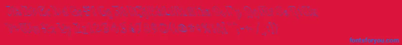 QuaelGothicHollowLeftyCondensed Font – Blue Fonts on Red Background