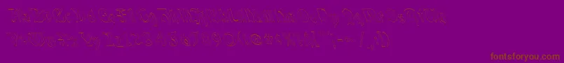 QuaelGothicHollowLeftyCondensed Font – Brown Fonts on Purple Background