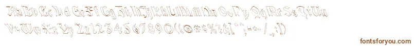 QuaelGothicHollowLeftyCondensed Font – Brown Fonts on White Background