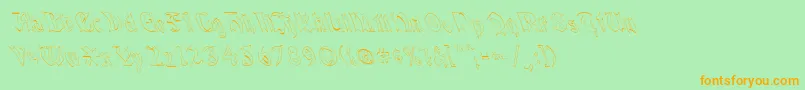 QuaelGothicHollowLeftyCondensed Font – Orange Fonts on Green Background