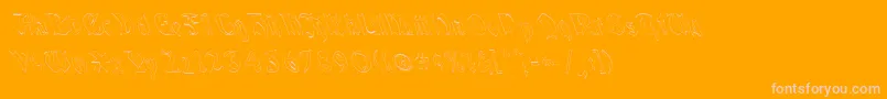 Fonte QuaelGothicHollowLeftyCondensed – fontes rosa em um fundo laranja