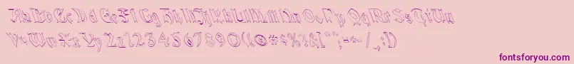 QuaelGothicHollowLeftyCondensed Font – Purple Fonts on Pink Background