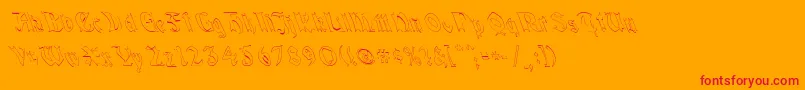 Police QuaelGothicHollowLeftyCondensed – polices rouges sur fond orange
