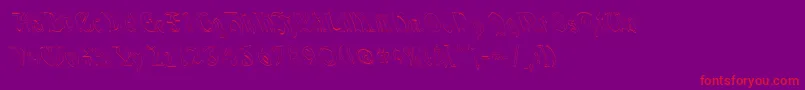 QuaelGothicHollowLeftyCondensed Font – Red Fonts on Purple Background