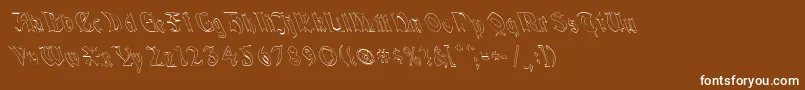 QuaelGothicHollowLeftyCondensed Font – White Fonts on Brown Background