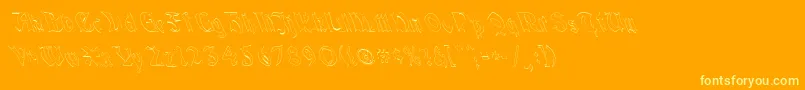 Police QuaelGothicHollowLeftyCondensed – polices jaunes sur fond orange