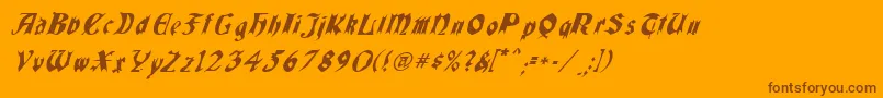 QuaelGothicItalicsCondensed Font – Brown Fonts on Orange Background