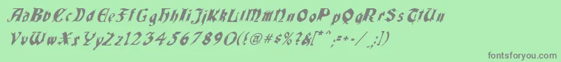 QuaelGothicItalicsCondensed Font – Gray Fonts on Green Background