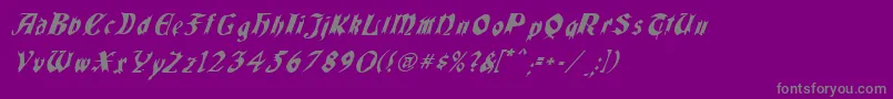 フォントQuaelGothicItalicsCondensed – 紫の背景に灰色の文字