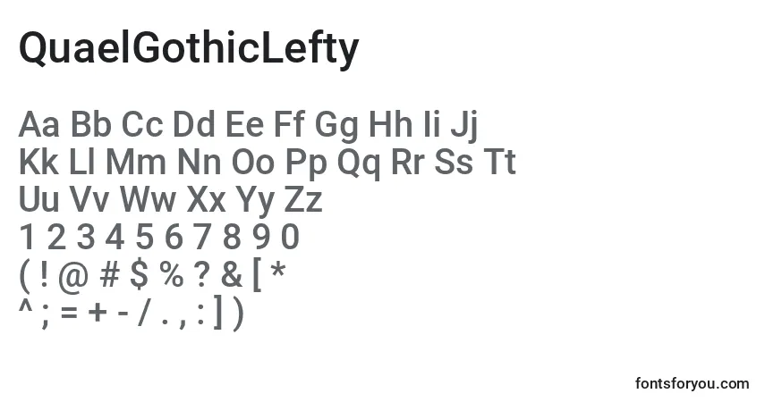 Schriftart QuaelGothicLefty (137646) – Alphabet, Zahlen, spezielle Symbole