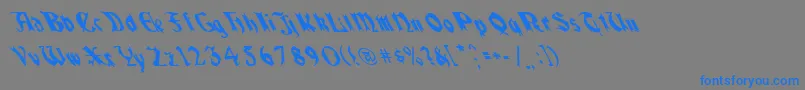 QuaelGothicLeftyCondensed Font – Blue Fonts on Gray Background