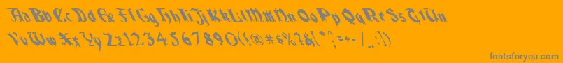 QuaelGothicLeftyCondensed Font – Gray Fonts on Orange Background