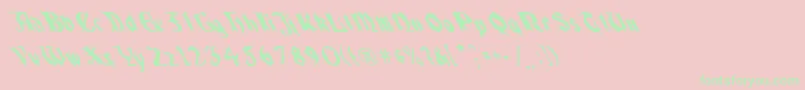 フォントQuaelGothicLeftyCondensed – ピンクの背景に緑の文字