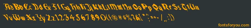 QuaelGothicLeftyCondensed-Schriftart – Orangefarbene Schriften auf schwarzem Hintergrund