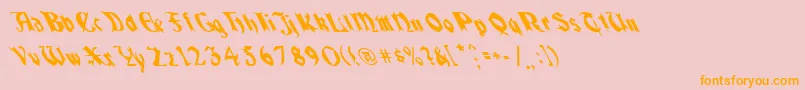 QuaelGothicLeftyCondensed Font – Orange Fonts on Pink Background