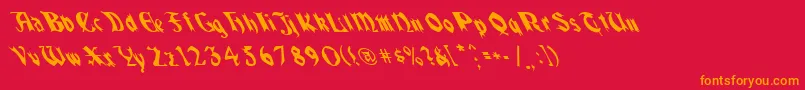 フォントQuaelGothicLeftyCondensed – 赤い背景にオレンジの文字