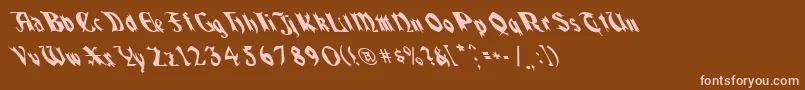 QuaelGothicLeftyCondensed Font – Pink Fonts on Brown Background