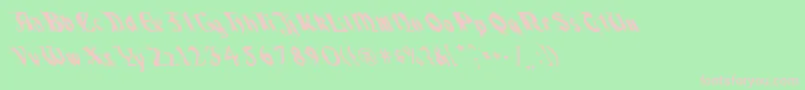 QuaelGothicLeftyCondensed Font – Pink Fonts on Green Background