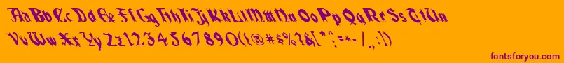 QuaelGothicLeftyCondensed Font – Purple Fonts on Orange Background