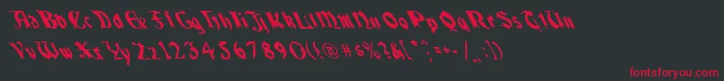 QuaelGothicLeftyCondensed Font – Red Fonts on Black Background
