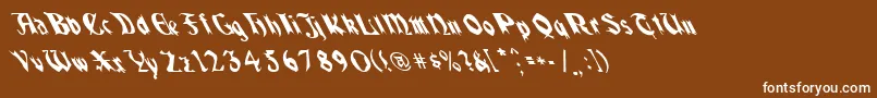 Шрифт QuaelGothicLeftyCondensed – белые шрифты на коричневом фоне