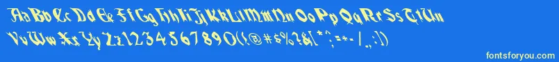 QuaelGothicLeftyCondensed Font – Yellow Fonts on Blue Background