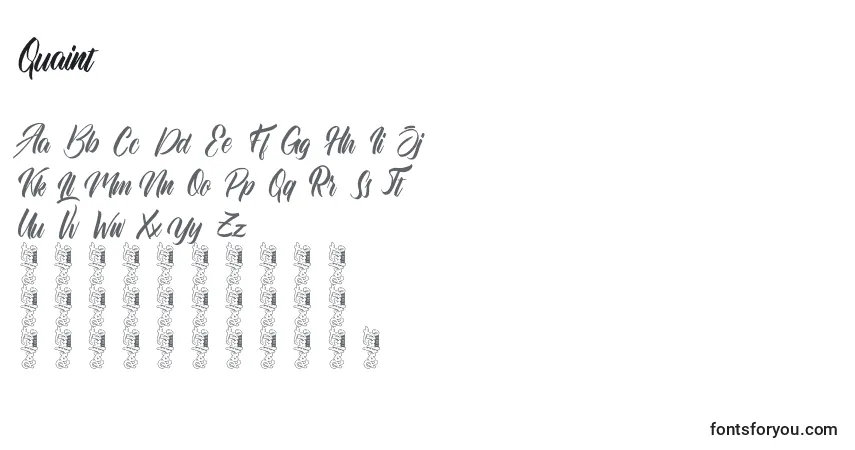 A fonte Quaint (137648) – alfabeto, números, caracteres especiais